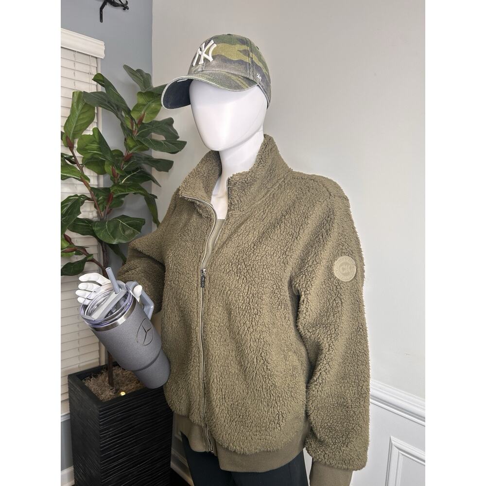 Calvin Klein Women's Green Fuzzy Jacket , Large, Casual, Full Zip - Picture 6 of 16
